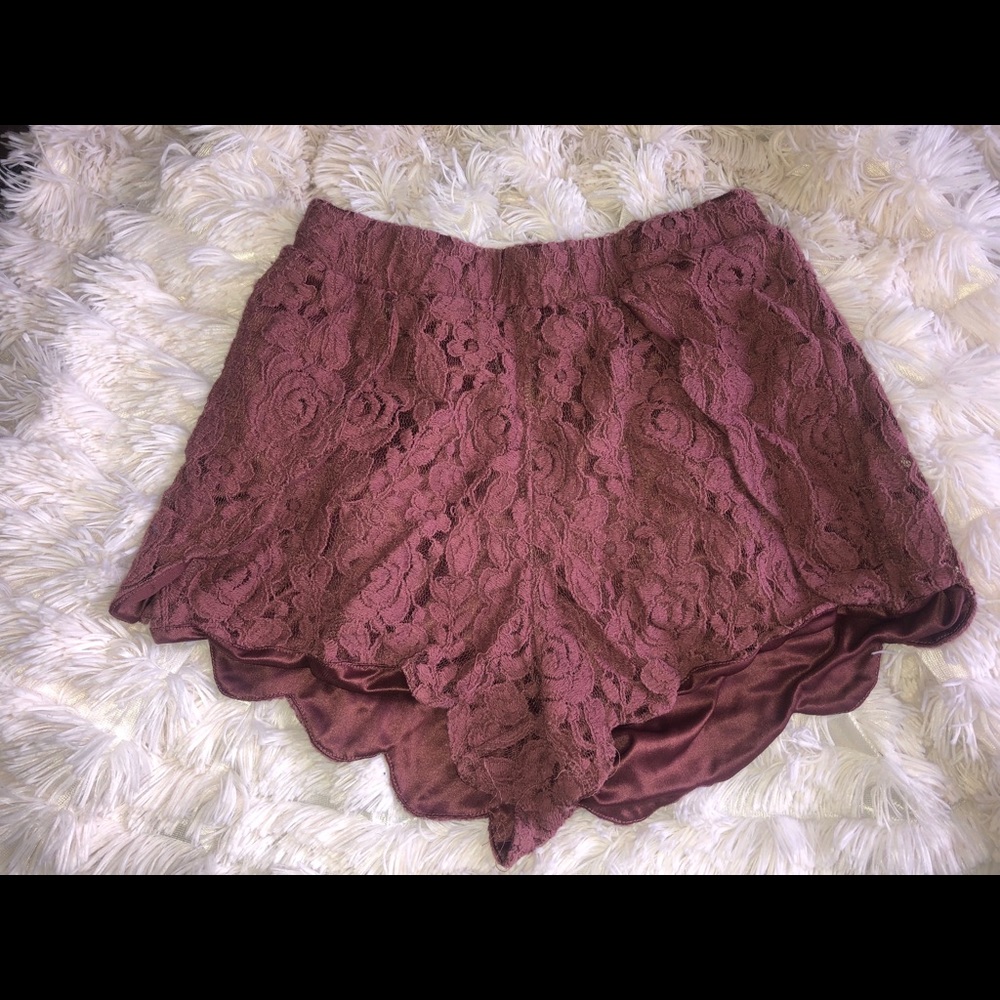 Blush lace shorts